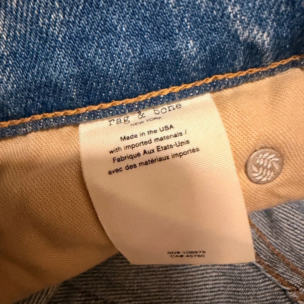 Rag & Bone Bermuda Shorts Distressed Raw Hem Denim Relaxed - Picture 8 of 9